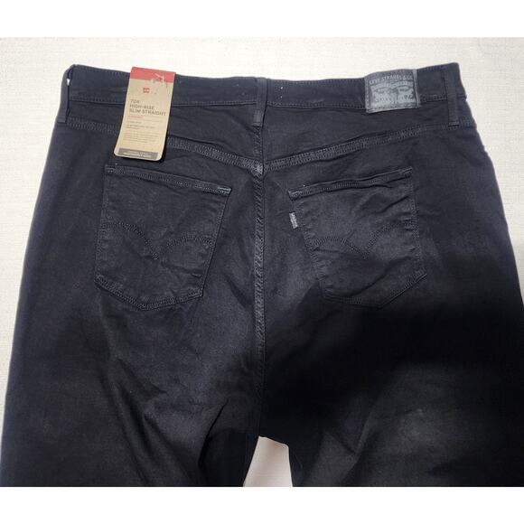 Levi's 724 high rise slim straight jeans size 38''x41'' women's black - Picture 7 of 9
